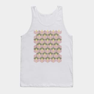 Geometric Pattern Pink Yellow Green Tank Top